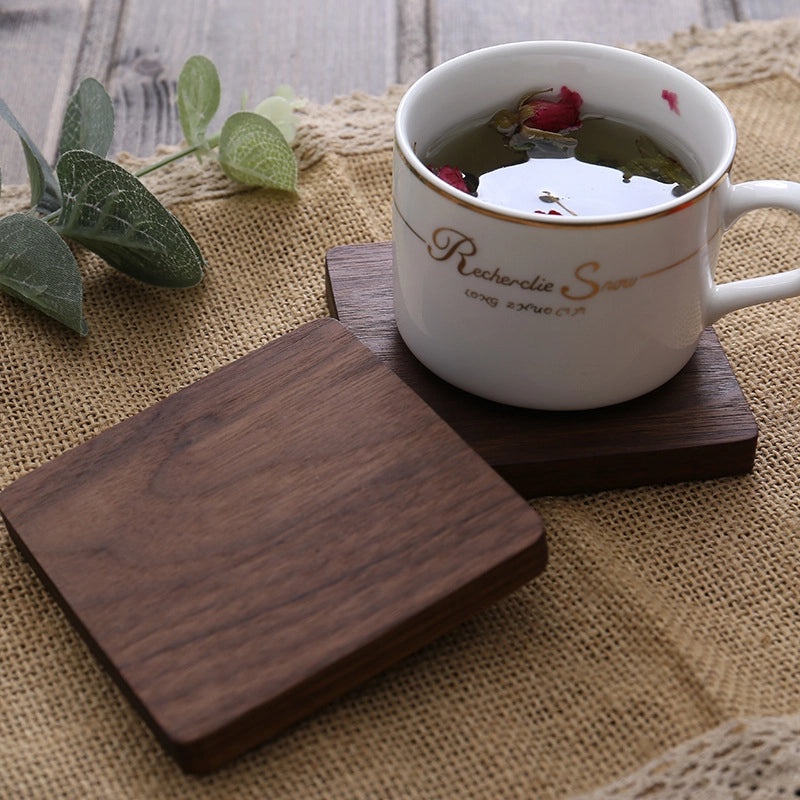 Engraved Wooden Tea Coaster Set Japanese Style Heat Insulation Mat Durable Cup Holder | Home & Kitchen > Drinkware Accessories