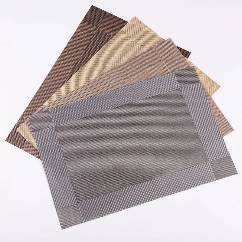 Waterproof Non-slip PVC Placemat with Double Diagonal Frame Japanese European Style | Kitchen & Dining Accessories