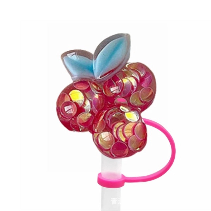 Pastoral Star Fruit Resin Straw Cap, Cute Casual Decorative Silica Gel Cover | Drinkware Accessories