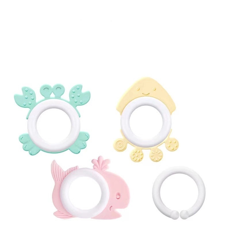 Silicone Baby Teething Toy Fruit Shape Soft Gum Stick Infant Grinding Rattle Chew Teether|Baby Teethers & Gum Care