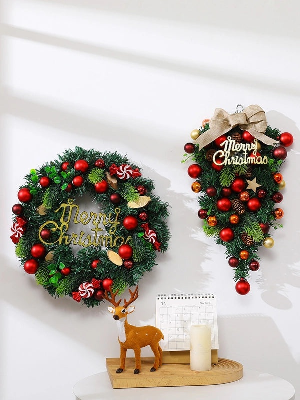 Christmas Rattan Garland Door Hanging Decoration for Hotel Mall Scene Layout Supplies|Christmas Decorations