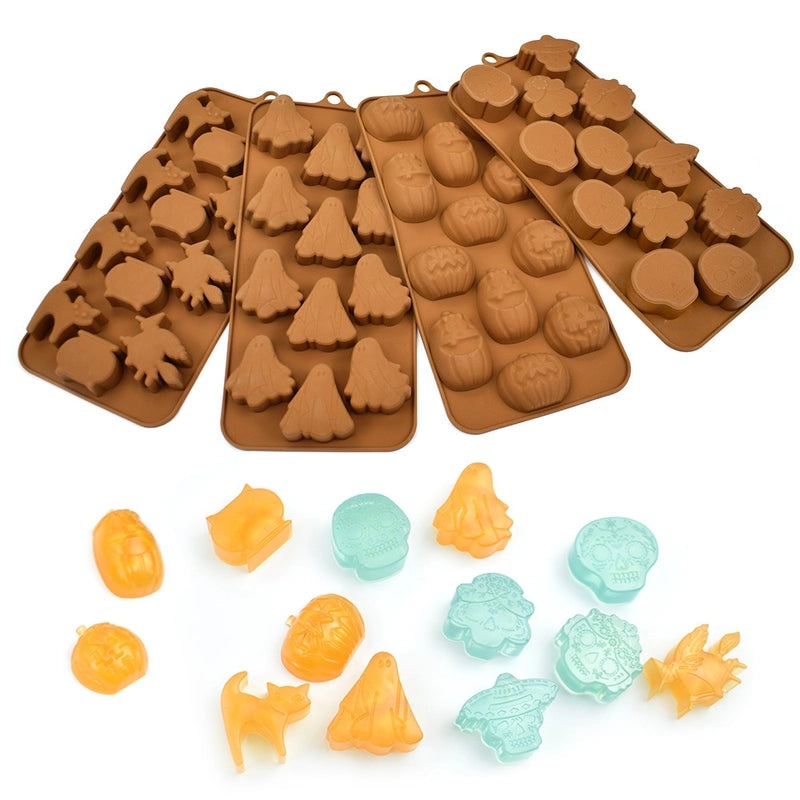 Halloween Pumpkin Wine Bottle Chocolate Mold Soft Candy Dessert Silicone Vampire Teeth Mold | Halloween Baking Molds