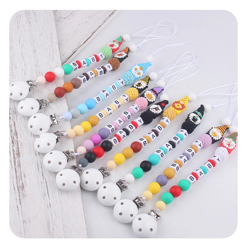 Christmas Baby Accessories Cute Santa Claus Silicone Beech Wood Teether | Baby Teethers & Pacifiers