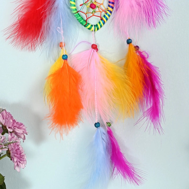 Minimalist Grid Wood Feather Dreamcatcher Decoration | Home Decor & Wall Art