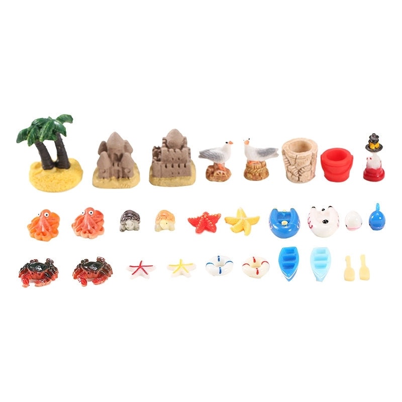 Cute Cartoon Style Castle Starfish Bird Resin Figurines|Home Decor Ornaments