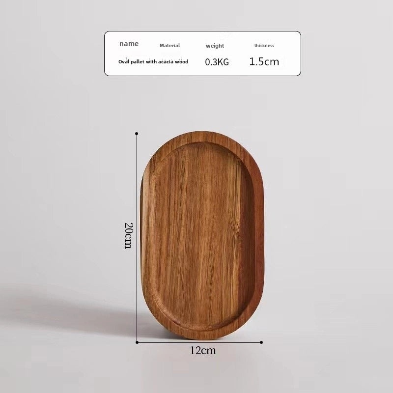 Japanese-style Oval Wooden Tray Solid Black Walnut Rectangular Plate Small Exquisite Tea Coffee Serving Tray|Home & Kitchen > Kitchen & Dining > 