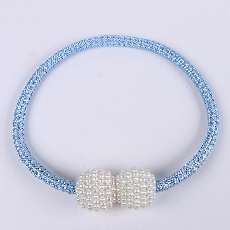 Retro Elegant Geometric Pearl Curtain Tieback for Home Decor