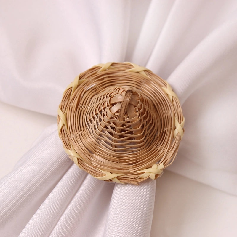 Simple Bamboo Napkin Rings Set of 6 for Casual Dining | Tableware & Dining Accessories