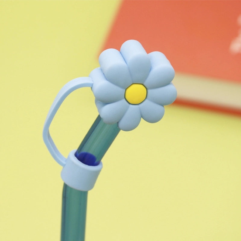 Adorable Floral Silicone Straw Cap 1pc | Drinkware Accessories