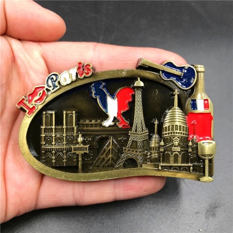 3D Metal Refrigerator Magnets Set - Switzerland Singapore Australia Italy France Travel Souvenirs|Home Decor Magnets