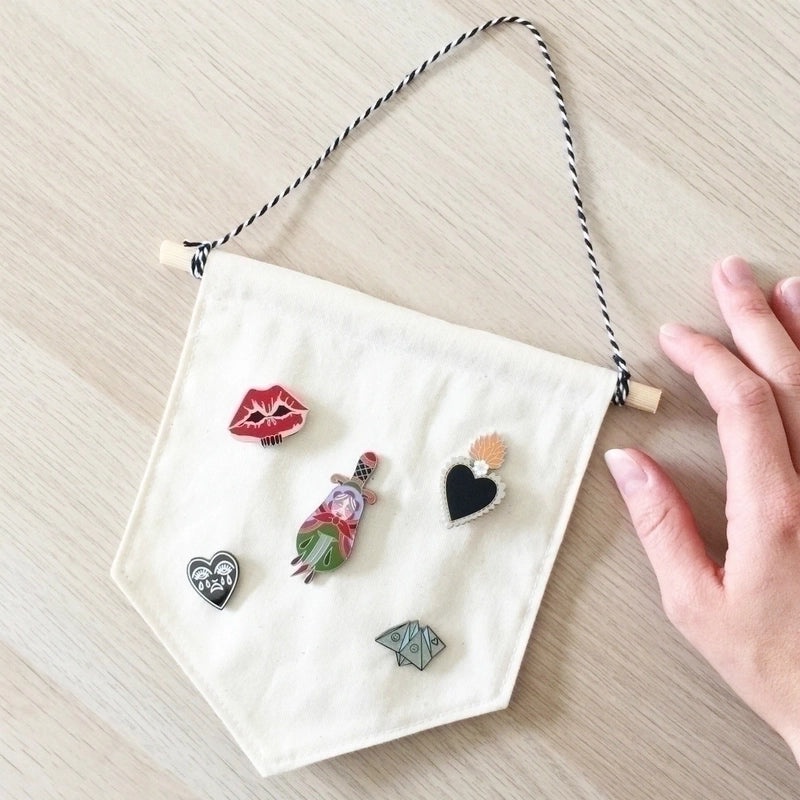 Minimalist Solid Color Fabric Badge Holder Wall Mount 1 Piece|Home Organization Storage