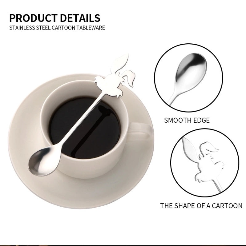 Stainless Steel Spoon with Cute Animal Design Solid Color 1 Piece|Kitchen Utensils