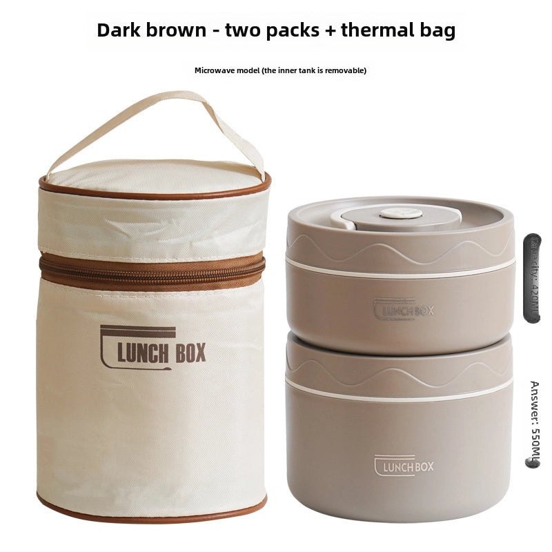 304 Stainless Steel Double-layer Insulated Lunch Box with Lid Portable Sealed Multi-compartment Food Container|Lunch Boxes & Containers