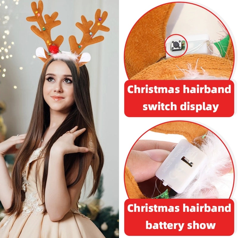 Christmas Reindeer Antlers Hair Band for Party Costume Props | Festival Accessories