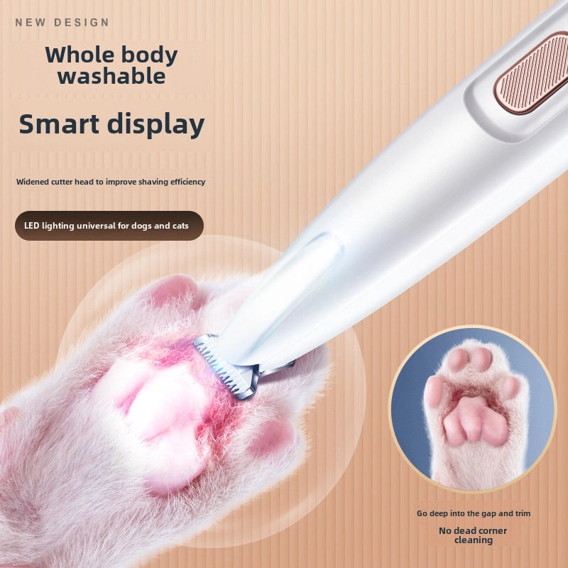 Waterproof Pet Hair Trimmer with Wide Cutter Head and LED Light for Dog and Cat Face, Ears, Eyes Grooming|Pet Grooming Tools