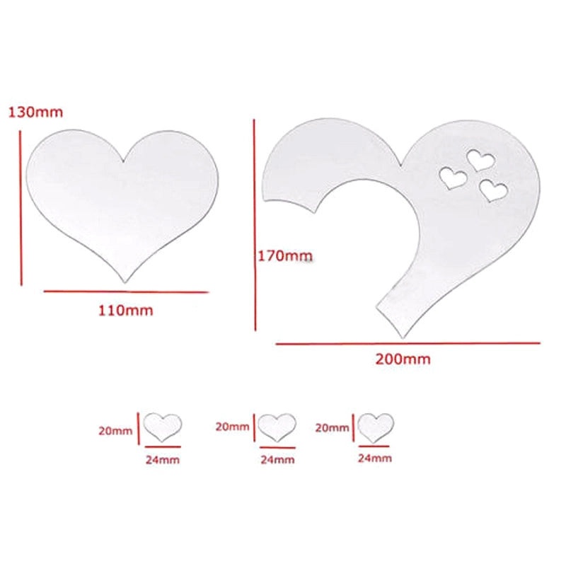3D Heart-Shaped Wall Decals DIY Cute Stereoscopic Home Art Mural Room Decoration Ws001|Home Decor Wall Stickers