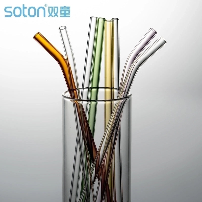 Stylish Single Solid Color Glass Straw for Reusable Drinkware | Kitchen & Dining Accessories