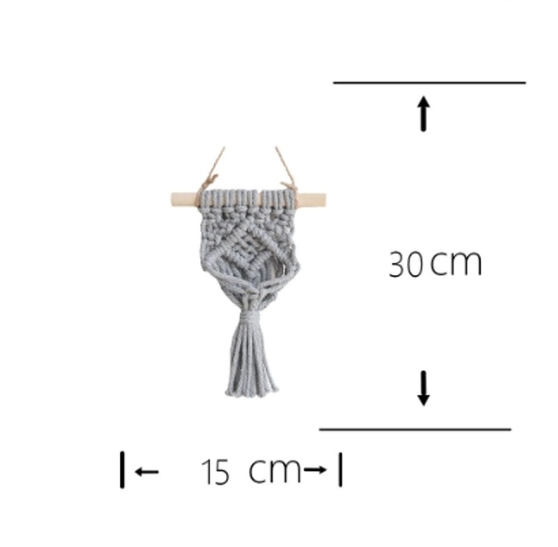 Minimalist Geometric Wooden Cotton Rope Wall Hanging Art | Home Decor & Wall Art