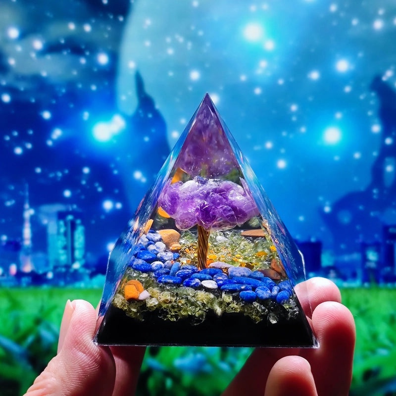 Crystal Ball Gravel Pyramid Resin Crafts Desktop Decoration Unique Station Ornament|Home Decor