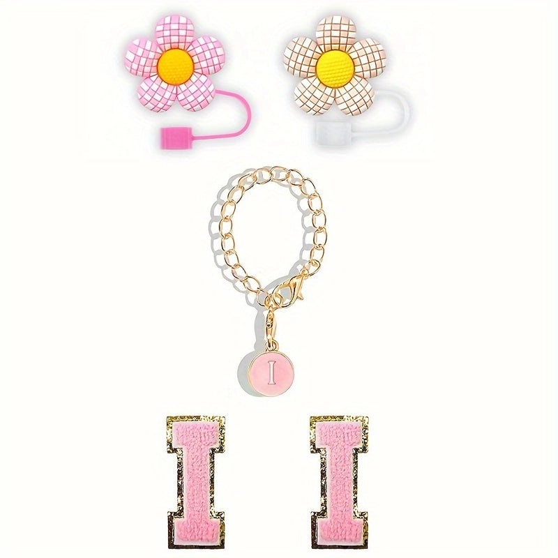 Embroidered Floral Letter Straw Cap for Casual Elegant Style|Fashion Accessories Hats & Caps