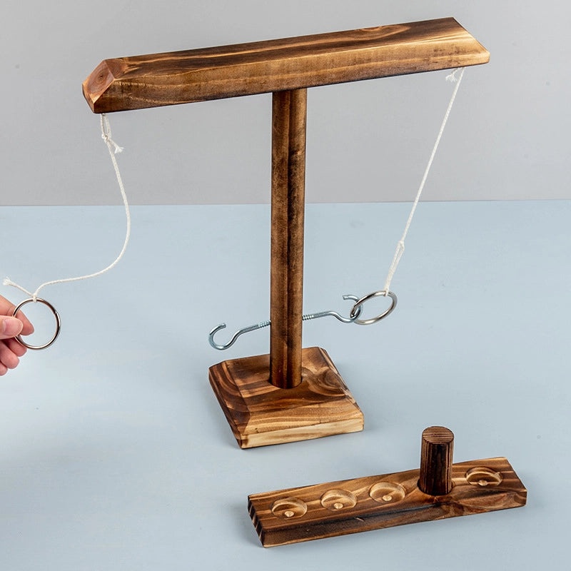 Wooden Ring Toss Game for Two Players | Interactive Hook and Ring Drinking Toy | Party Game | Outdoor Fun | Toys & Games