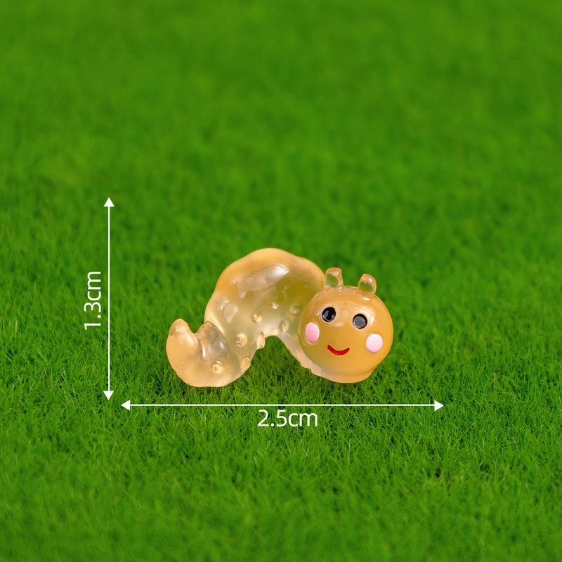 Glowing Moss Micro Landscape with Realistic Caterpillar for Succulent Garden DIY Decorative Miniature Ornaments|Garden Decor Accessories
