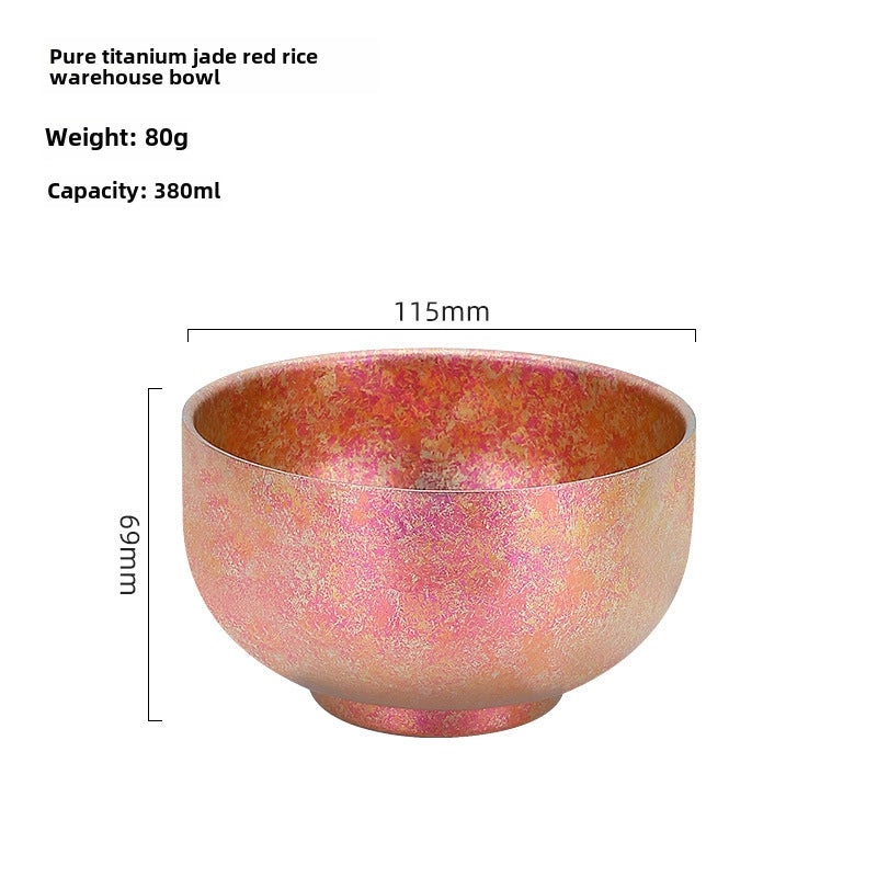 纯钛双层加厚饭碗 高端餐厅用户外保温钛合金汤碗 家用多功能圆形餐具|餐具厨具