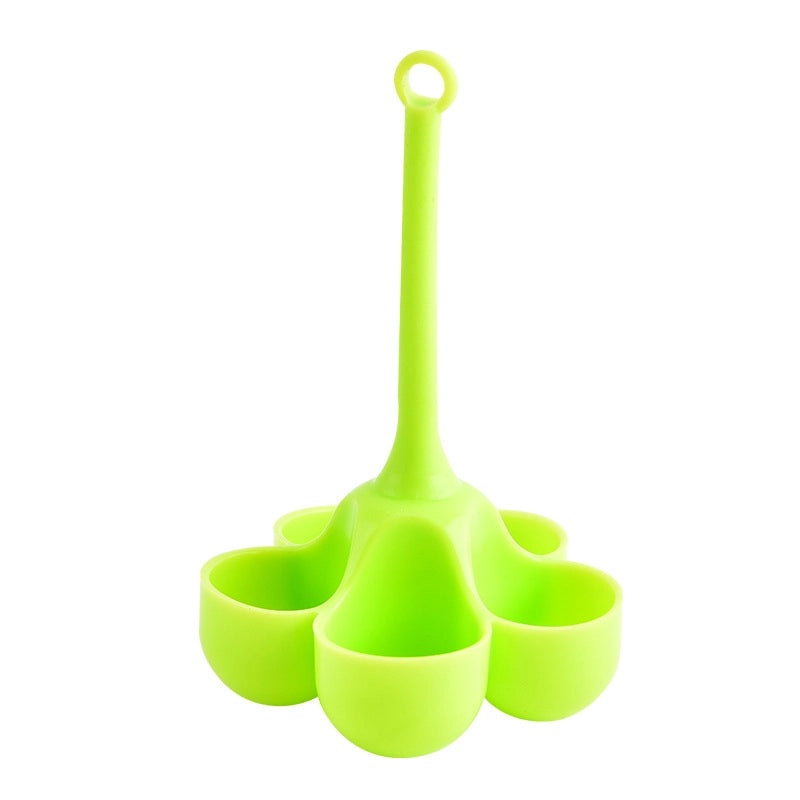 Creative 5-Hole Silicone Egg Cooker High Temperature Resistant Food Grade Egg Steamer for Kids Complementary Meals | Kitchen Tools & Accessories
