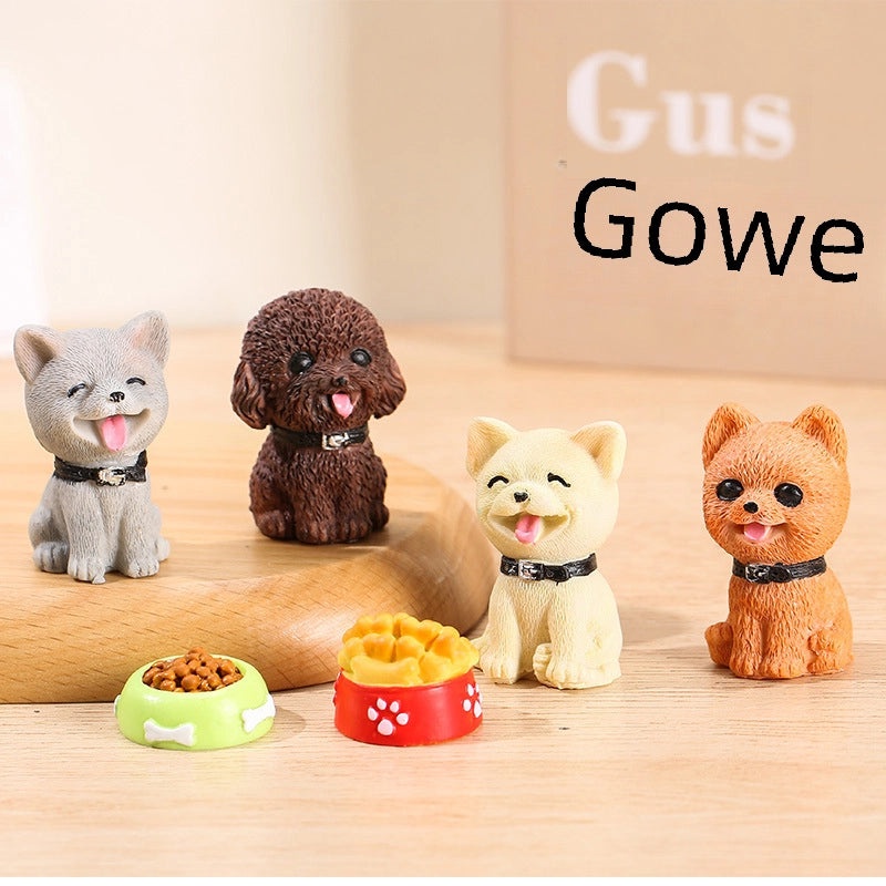 Colorful Puppy Micro Landscape Resin Figurine | Home & Garden Decorations
