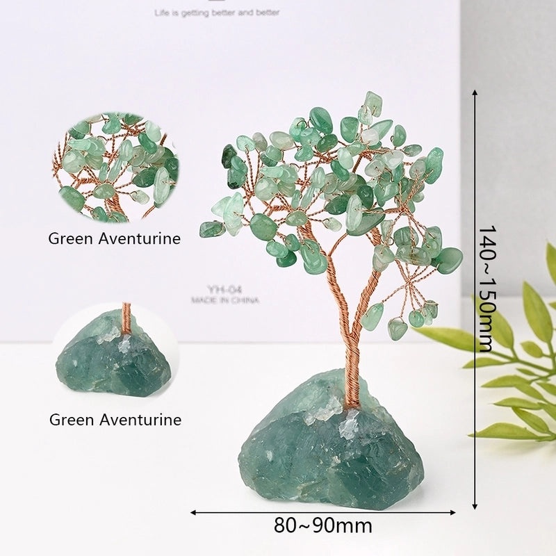 Handmade Minimalist Tree Ornament with Natural Stones and Copper Wire | Home Decor & Handmade Jewelry