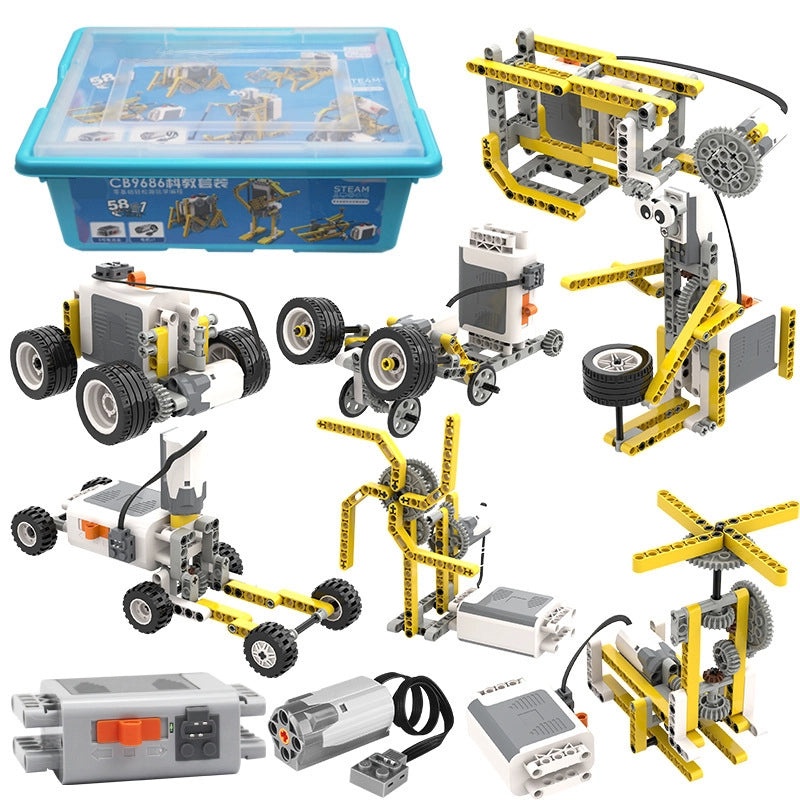 Electric Programming Robot Compatible with 9686 Small Particle Building Blocks | Educational STEM Robotics Kits