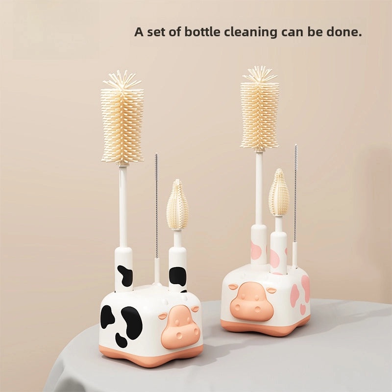 Portable Silicone Baby Bottle Brush Set with Drain Rack | Baby & Child Care Accessories