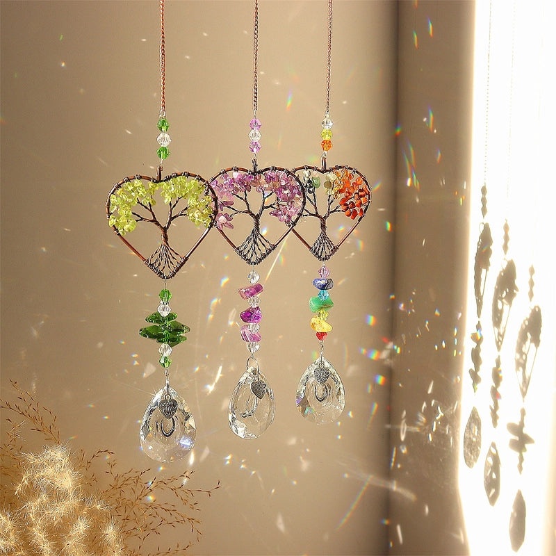 Romantic Heart-Shaped Crystal Pendant Charming Artificial Decoration for Home|Home Decor & Accessories