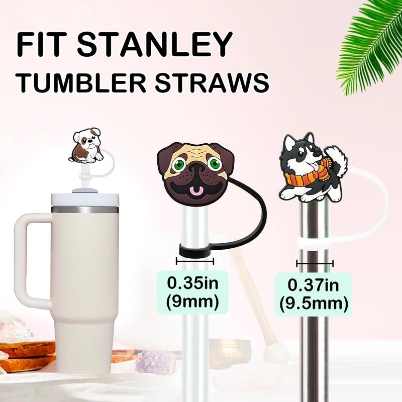 Tropical Animal Fruit Silica Gel Straw Cap Set Cute INS Style | Drinkware Accessories