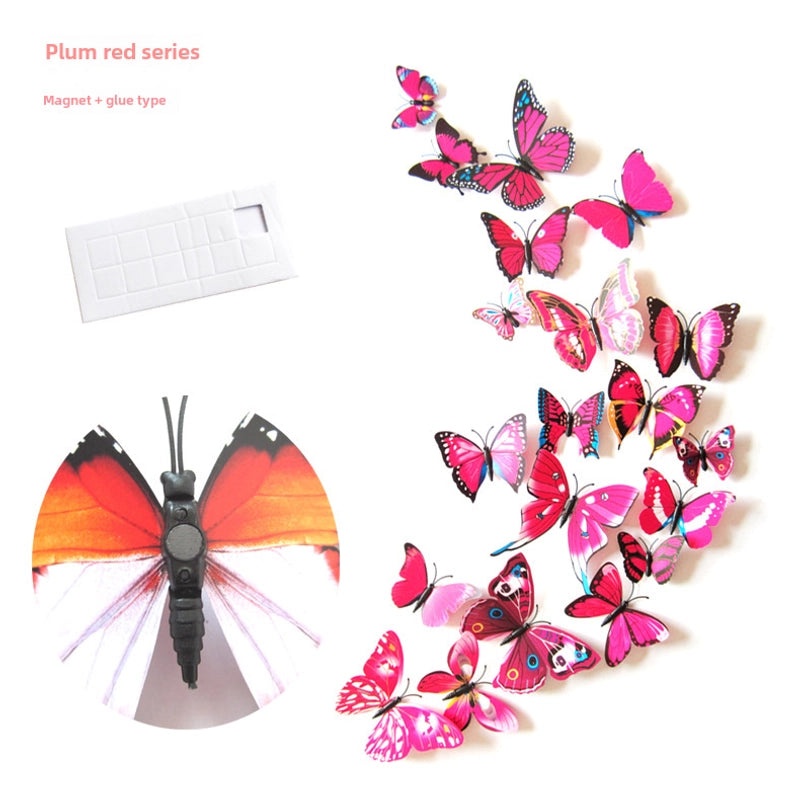 3D Butterfly Wall Stickers for Curtains and Fridges, 12 Sets Decorative Decals for Living Room, Mall, Wedding Room|Home Decor Wall Stickers