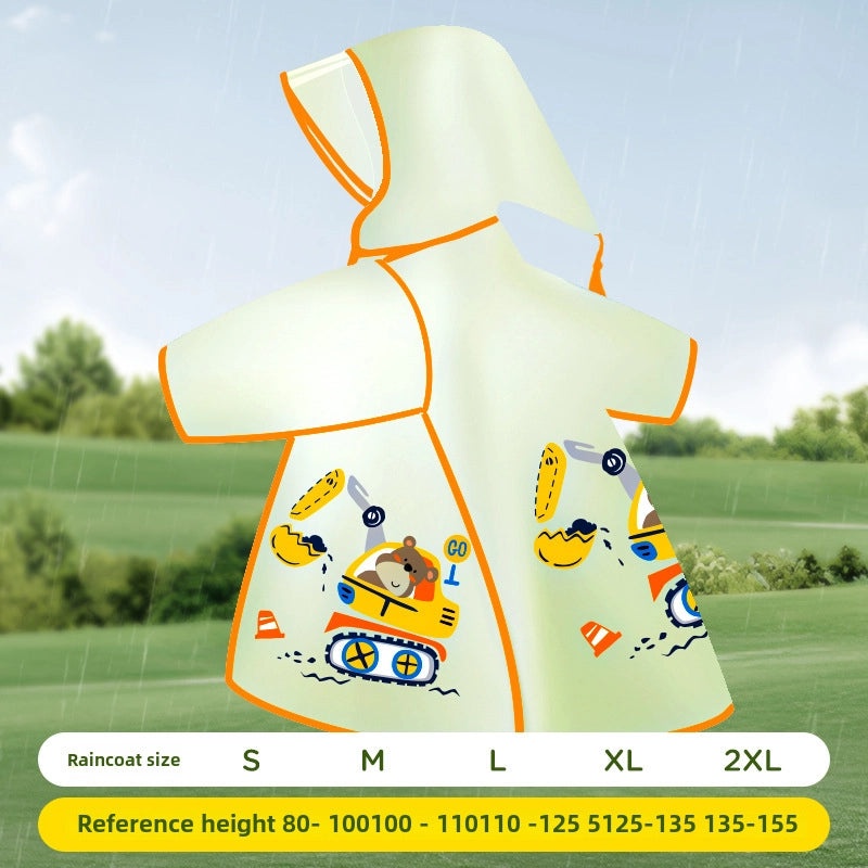 Kids Transparent Cartoon Raincoat and Boots Set Waterproof Full Body Rain Gear for Kindergarten and Primary School Students|Children's Rainwear
