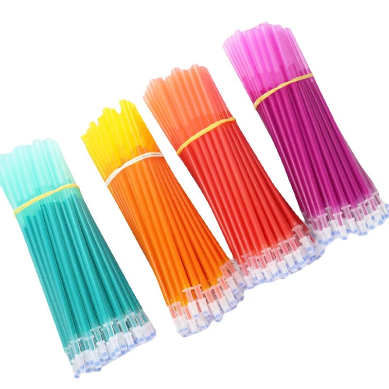 200 Pieces 0.5mm Erasable Pen Refills Blue Red Green Ink Easy Erase Neutral Gel Ink | Stationery Supplies