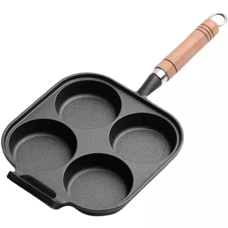 Cast Iron Omelette Pan Deep Non-Stick Egg Hamburger Mold Household Dumpling Pot|Kitchen Cookware