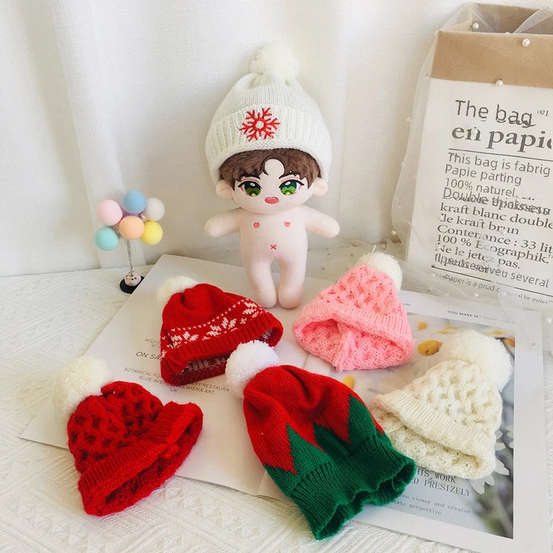 20cm Doll Smiling Wool Hat Knitted Cotton Cap for 20cm Doll Clothes Replacement|Doll Accessories