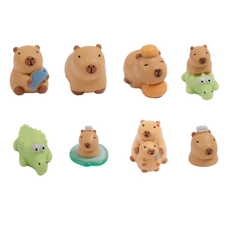 Handmade Resin Cute Capybara Figurine Micro Landscape Decor for Car and Desktop | Home Decor & Accessories