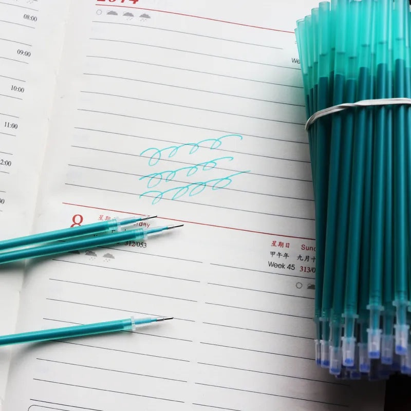 200 Pieces 0.5mm Erasable Pen Refills Blue Red Green Ink Easy Erase Neutral Gel Ink | Stationery Supplies