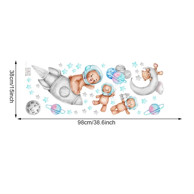 Cartoon Watercolor Animal Wall Stickers for Kids Room Self-adhesive PVC Rabbit Baby Nursery Decor|Kids Room Decor