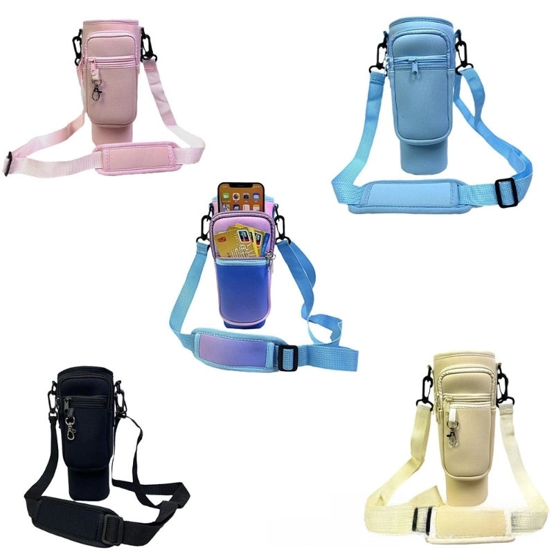 40oz Ice Cream Cup Neoprene Bottle Cover with Adjustable Shoulder Strap Crossbody Phone Bag Protective Cover|Accessories & Bags
