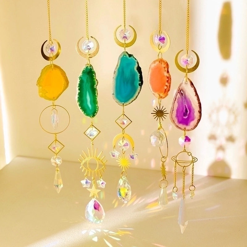 Elegant Agate Water Droplet Suncatcher Wind Chime | Home Decor & Wall Art