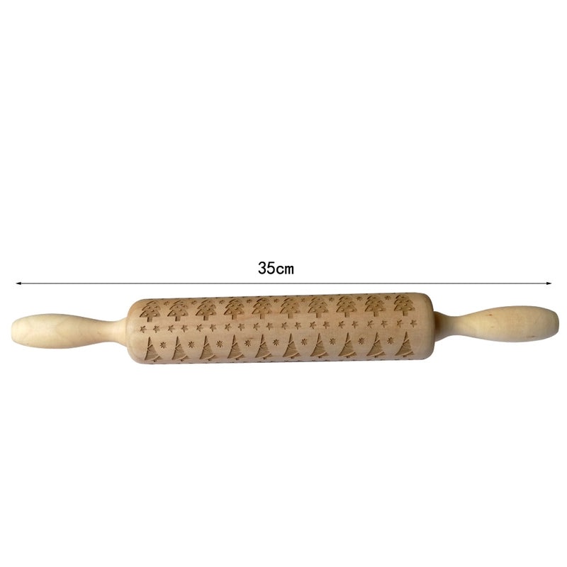 Christmas Elk Cartoon Rolling Pin Ethnic Style Theaceae Muhe | Kitchen Utensils & Baking Tools