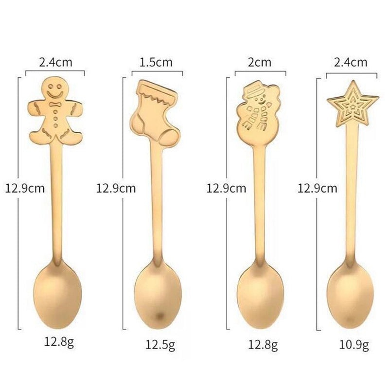 Holiday Cartoon Stainless Steel Spoon Set | Kitchen & Dining Accessories