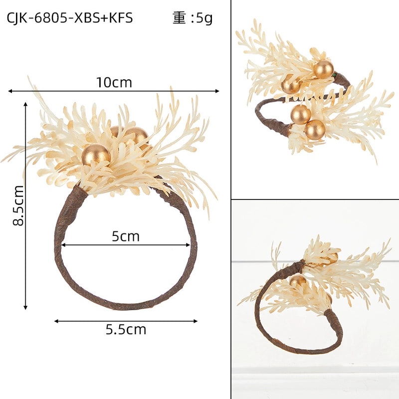 Elegant Christmas Leaf Napkin Ring | Holiday Table Decor