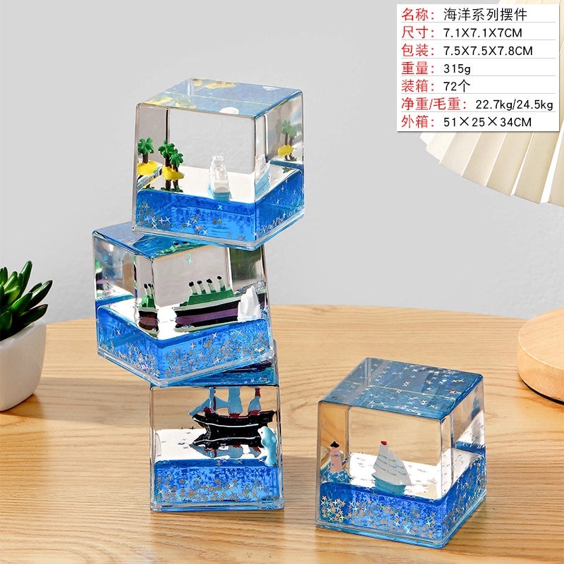 Creative Cartoon Liquid Oil Drop Ornament Transparent Acrylic Pressure Relief Craft|Home Decor Gifts