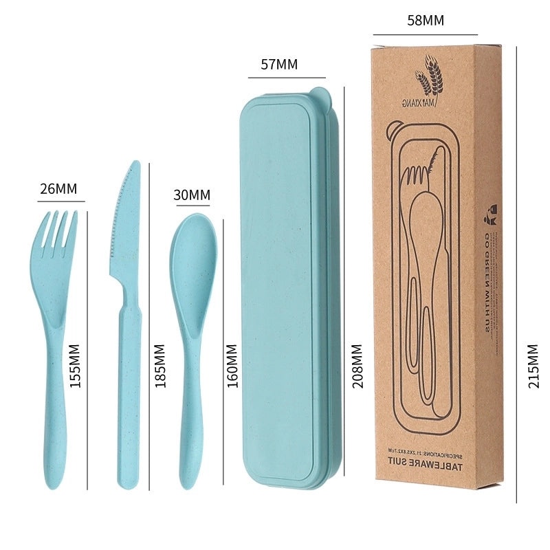 Wheat Straw Casual Tableware Set Solid Color Eco-Friendly Dinnerware | Kitchen & Dining