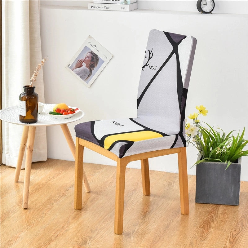 Minimalist Geometric Polyester Chair Cover for Casual Elegant Decor | Home Decor & Furniture Accessories